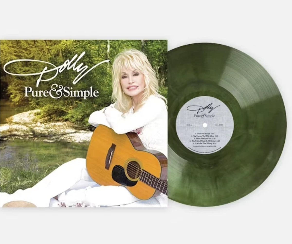 DOLLY PARTON PURE & SIMPLE VINYL NEW! LIMITED 2000 GREEN LP HEAD OVER HIGH HEELS
