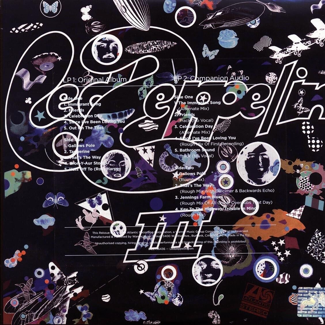 Led Zeppelin III THREE (2 LP Deluxe Edition 180 Gram Vinyl Record, Import) 180G