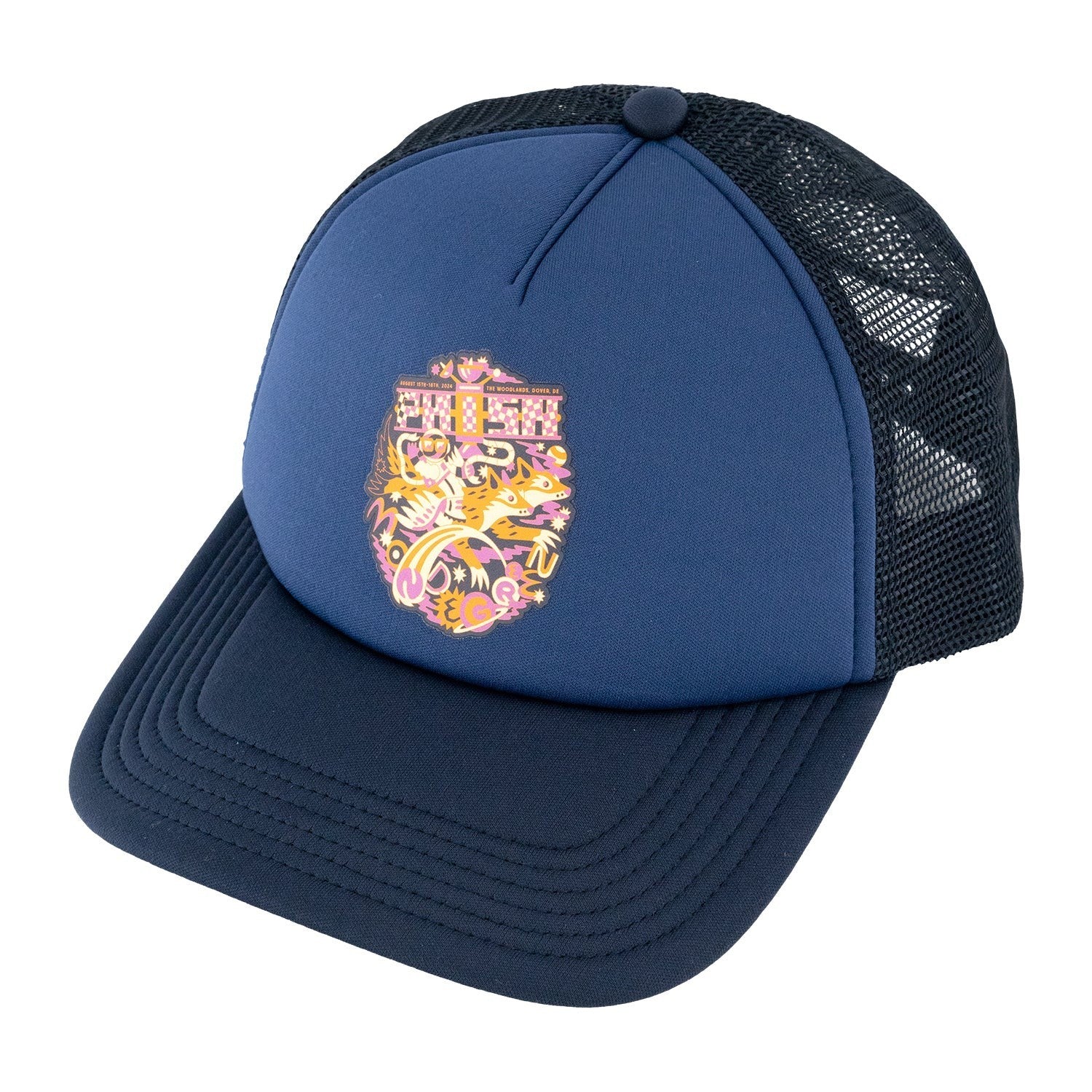 Phish Hat MONDEGREEN 2024 Official Dry Goods Blue Snapback Trucker Hat Dover DE