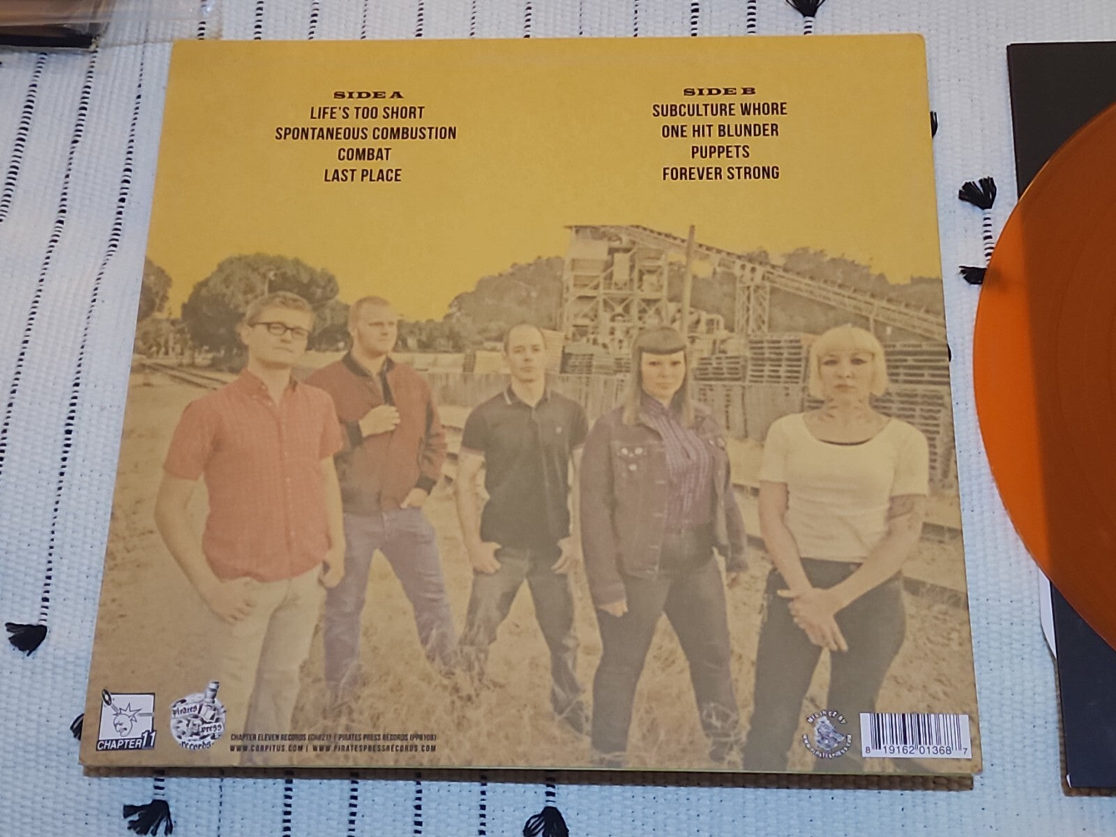 Custom Fit - Self Titled Orange Colored 12" Vinyl EP 45RPM Punk Rock Oi Cool Art