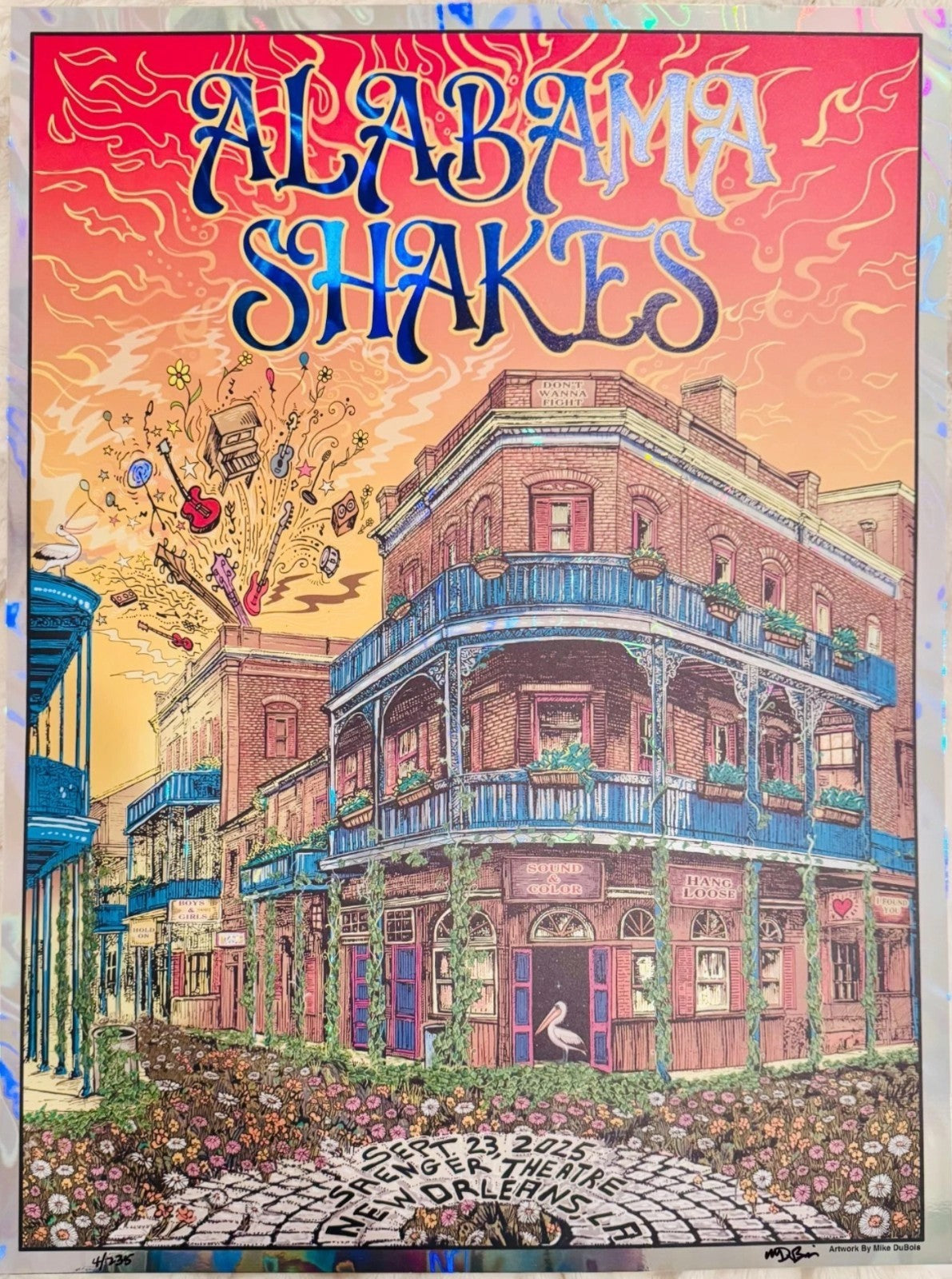 2025 Alabama Shakes Concert Poster – Mike DuBois – FOIL – NOLA Saenger – 18x24