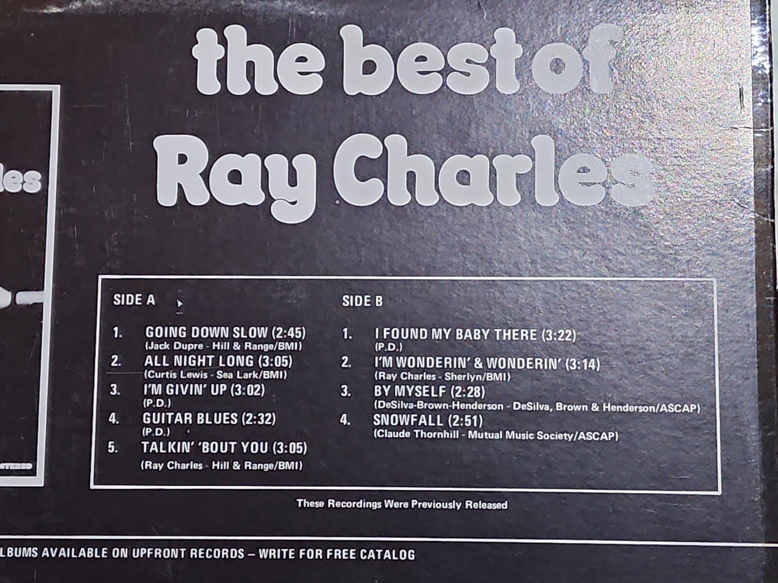 Ray Charles - The Best Of Jazz Anthology - STEREO LP Vinyl Record - UPF-170 - NM