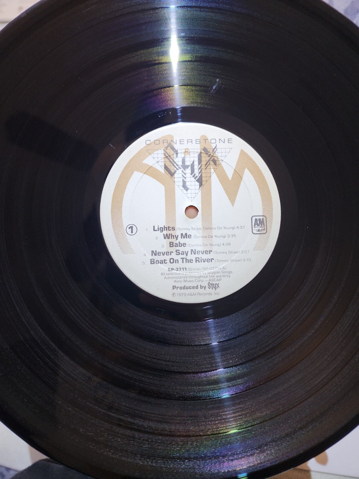 STYX CORNERSTONE Vinyl LP SP-3711, A&M Records, 1979 80's Prog Rock Glam