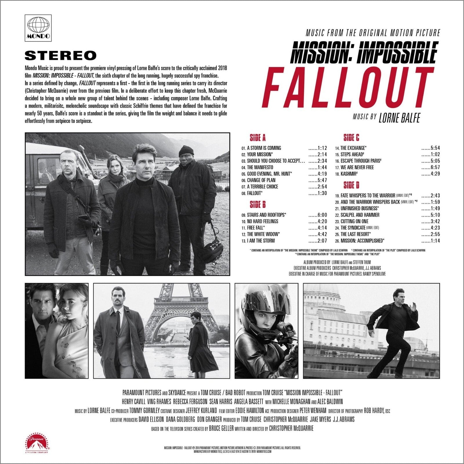 Mission Impossible 6 Fallout Plutonium Vinyl 2 LP Soundtrack - NEW Mondo Limited