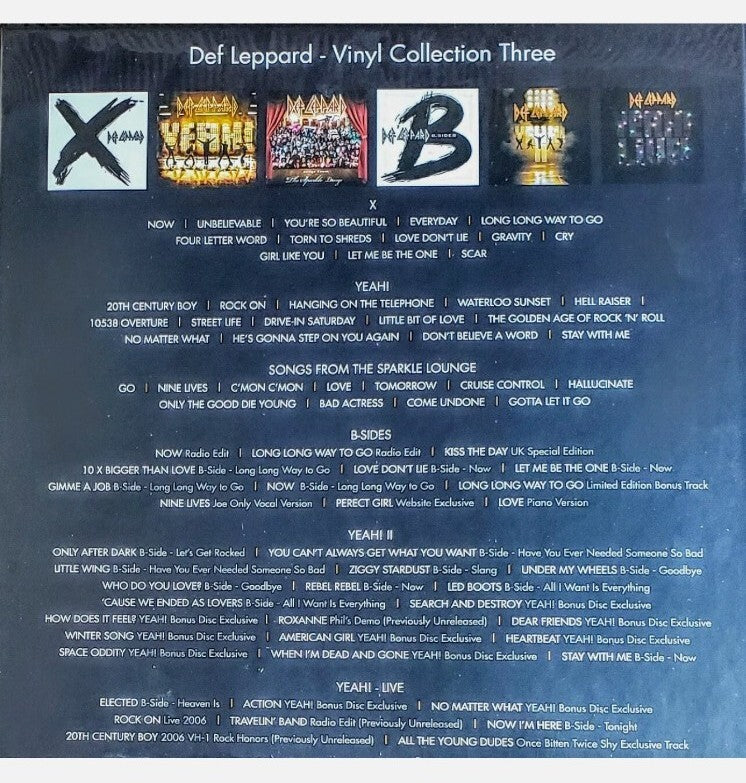 DEF LEPPARD VINYL COLLECTION VOLUME 3 THREE 180 GRAM VINYL 9 LP BOXED SET SEALED