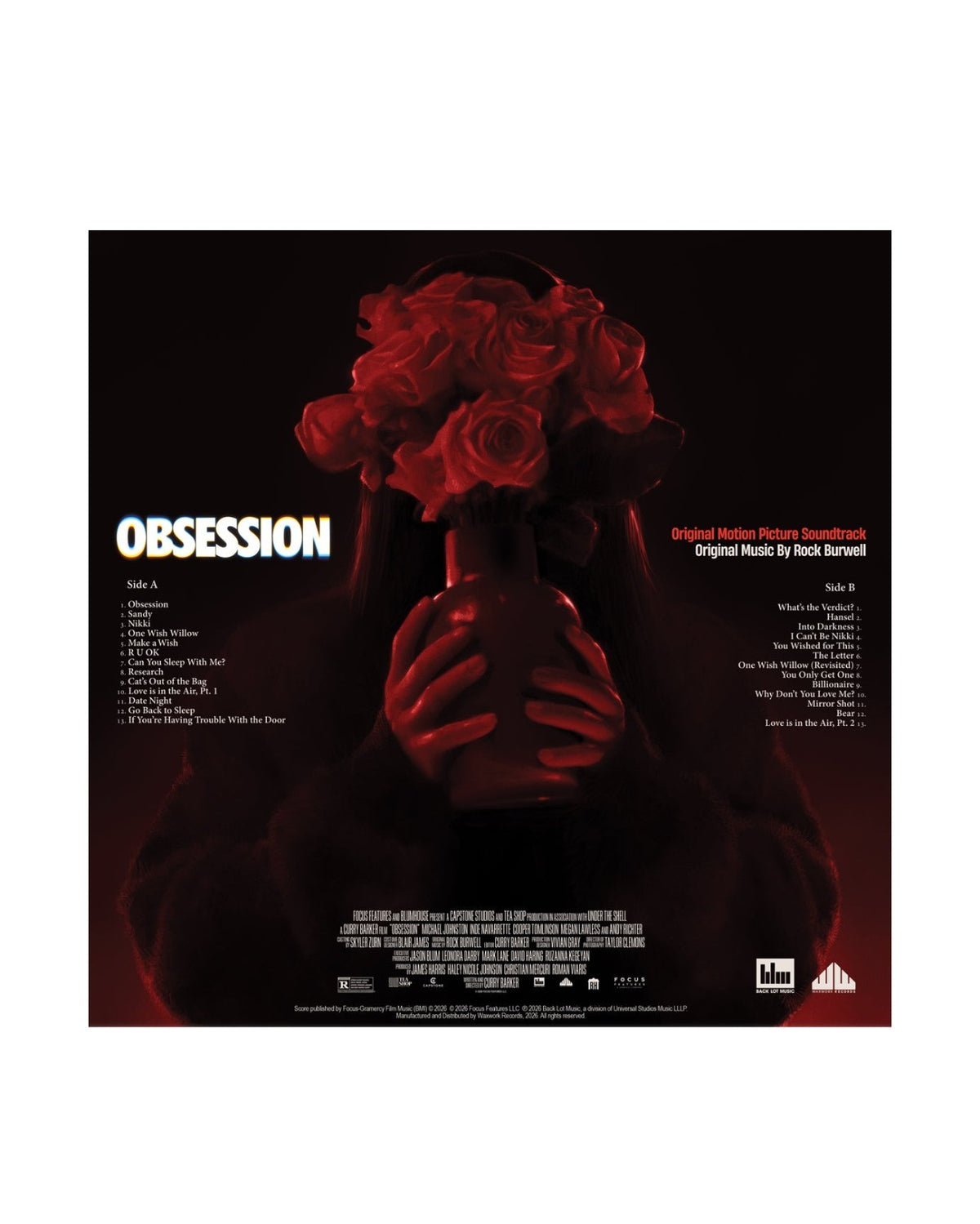 Obsession Soundtrack / Horror Score (2026) Rock Burwell (COLOR VINYL LP) NEW