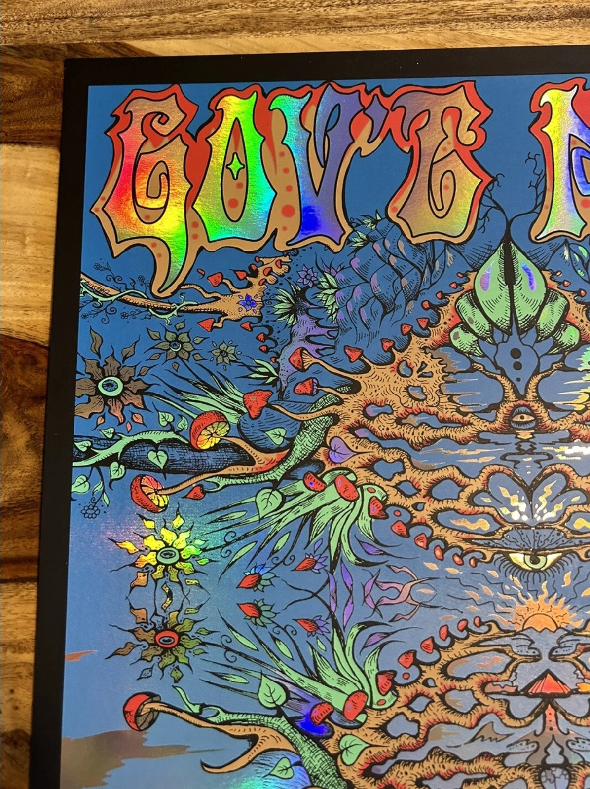 GOV'T MULE AUGUST 18 2019 Red Rocks Rainbow Foil Variant Poster SIGNED AE NEW