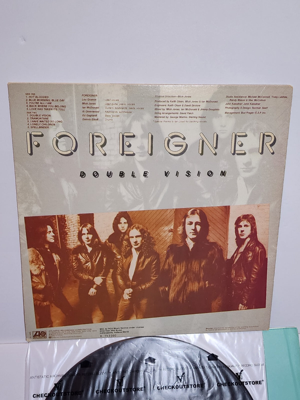 FOREIGNER - DOUBLE VISION, ATLANTIC SD-19999, STEREO LP, ORIGINAL 1978 VINYL, VG