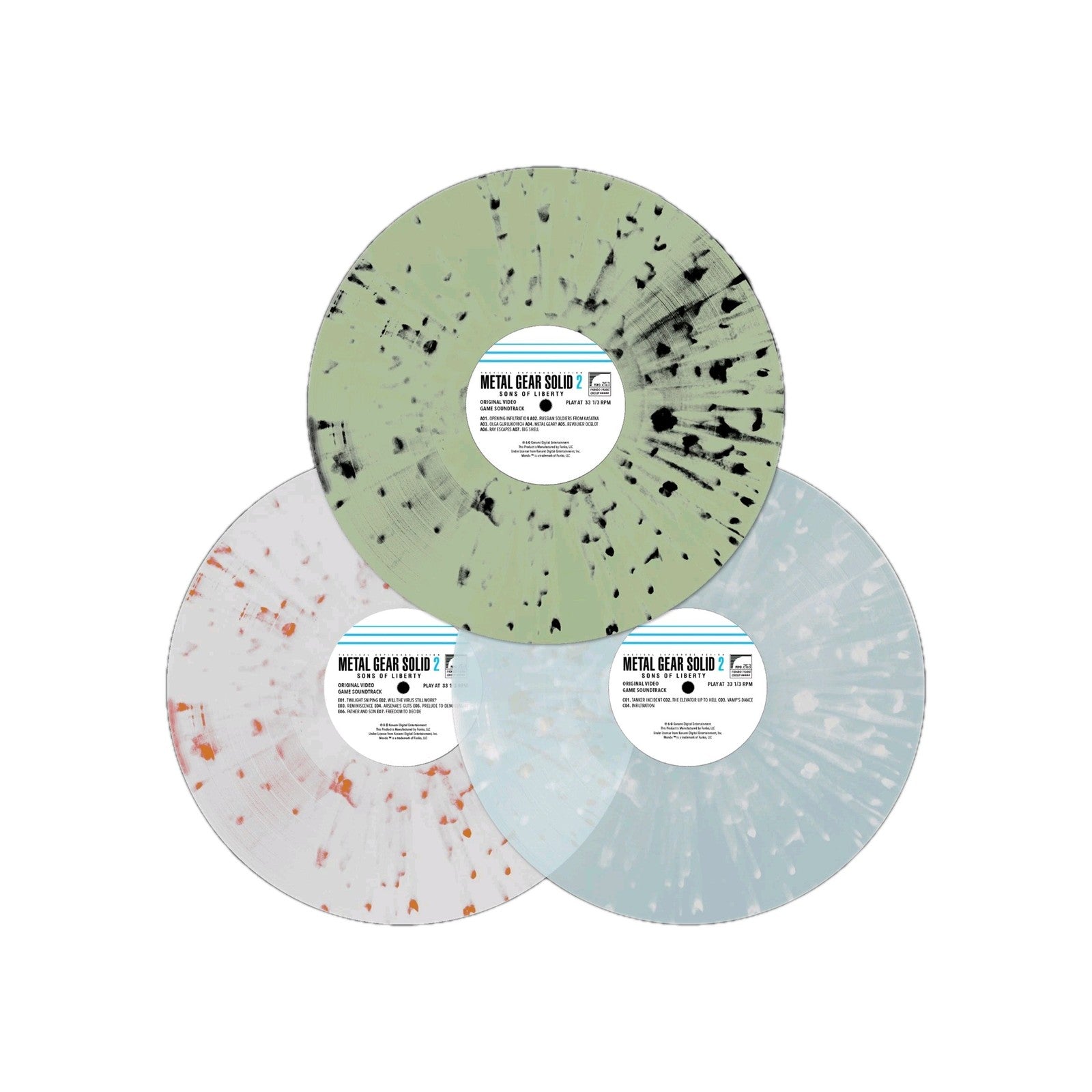 Metal Gear Solid 2: Sons of Liberty Vinyl Soundtrack 3xLP Splatter MGS Mondo OST