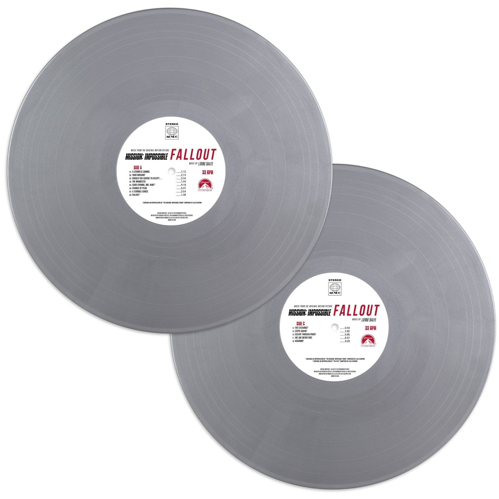 Mission Impossible 6 Fallout Plutonium Vinyl 2 LP Soundtrack - NEW Mondo Limited
