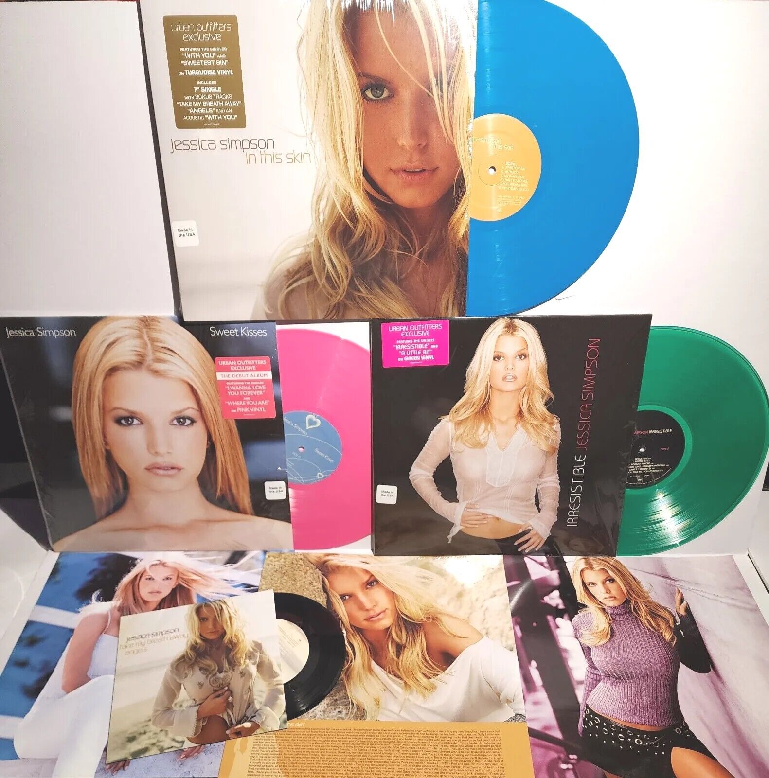 Jessica Simpson Set of 3 New LPs Exclusive Colored Vinyl Record Collection w/ 7"