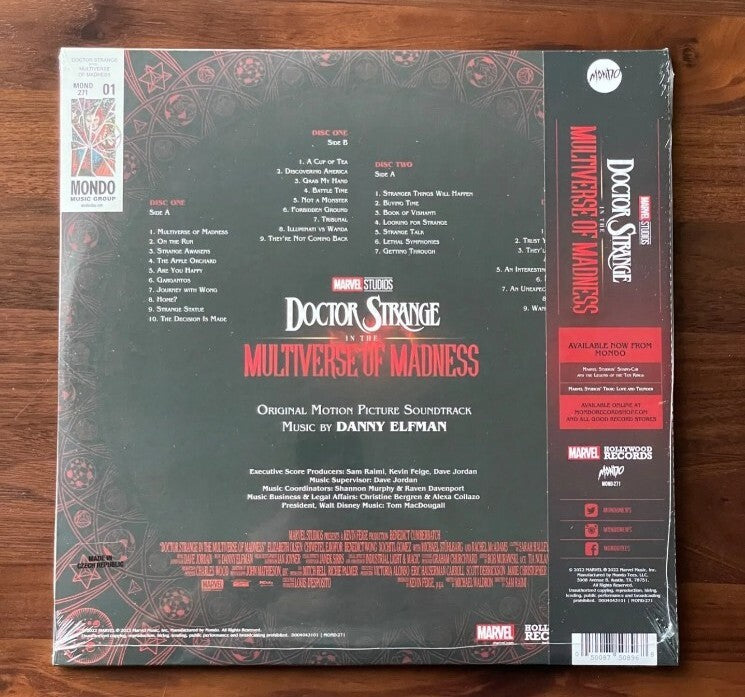 Doctor Strange Multiverse of Madness - Marvel Soundtrack OST 2 LP Mondo Elfman
