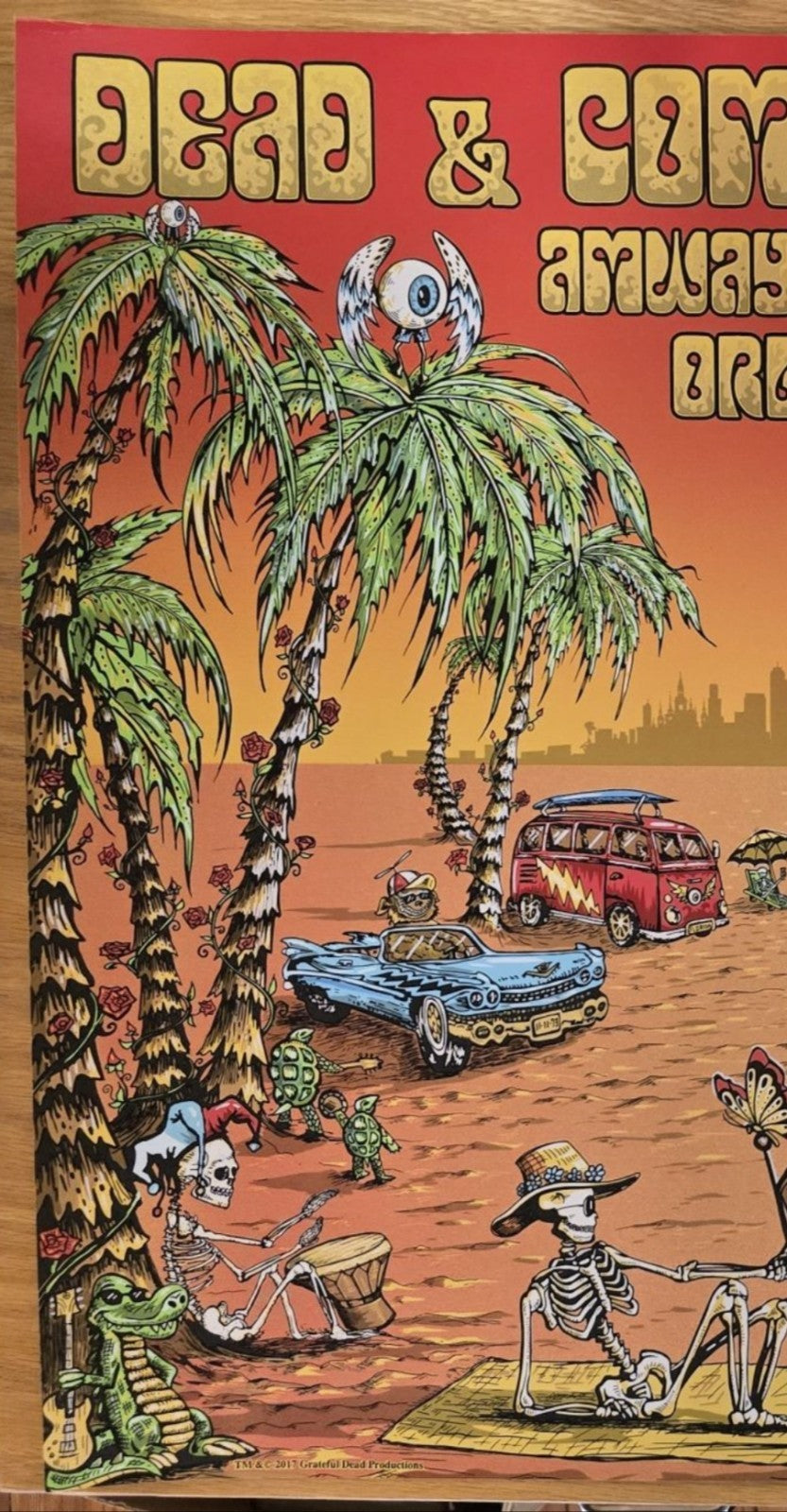 Dead & Company Uncut Concert Poster 2017 FLORIDA Miami + Orlando DuBois VERYRARE