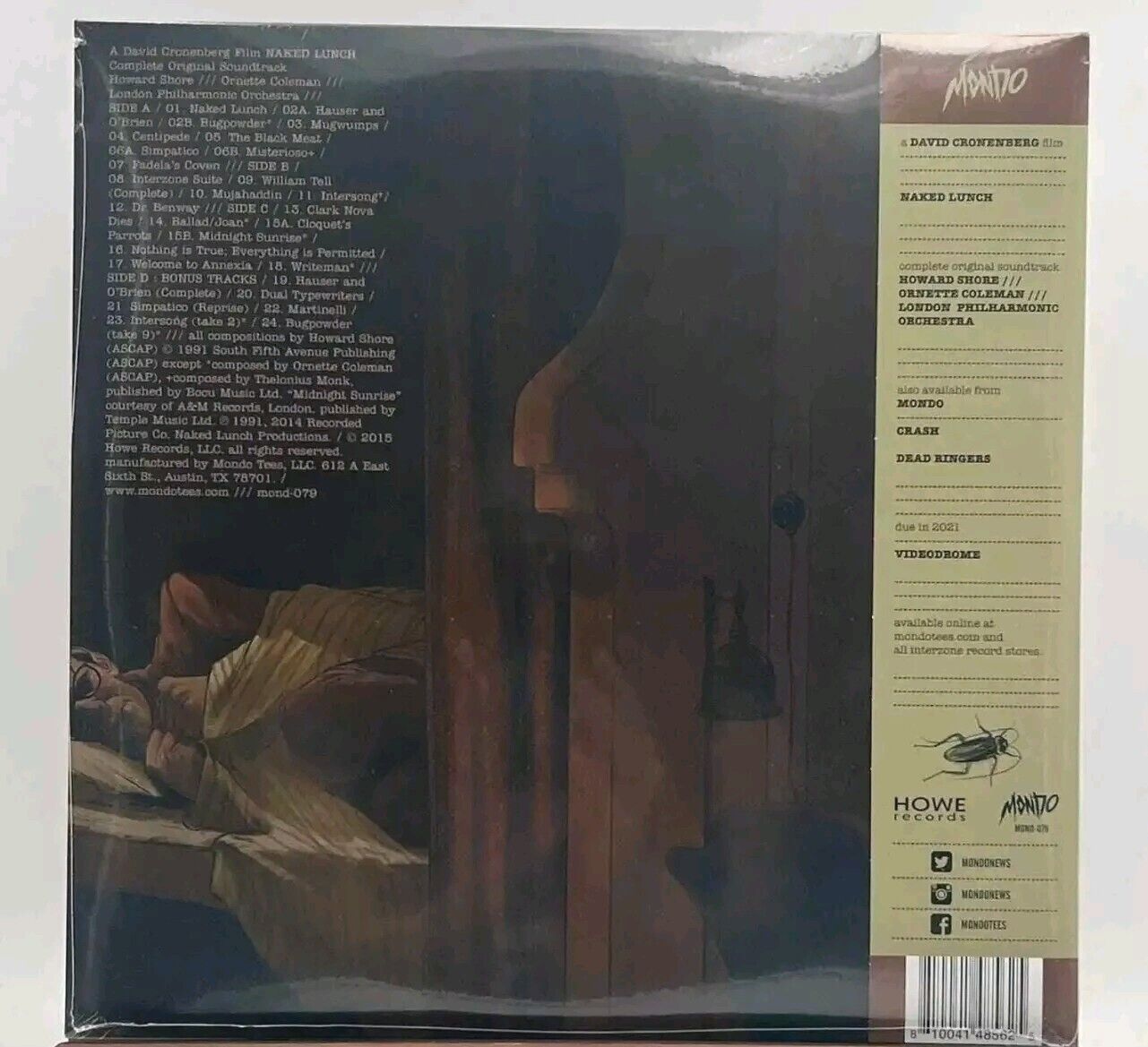 Naked Lunch Soundtrack Vinyl LP SEALED Yellow Howard Shore David Cronenberg Ltd