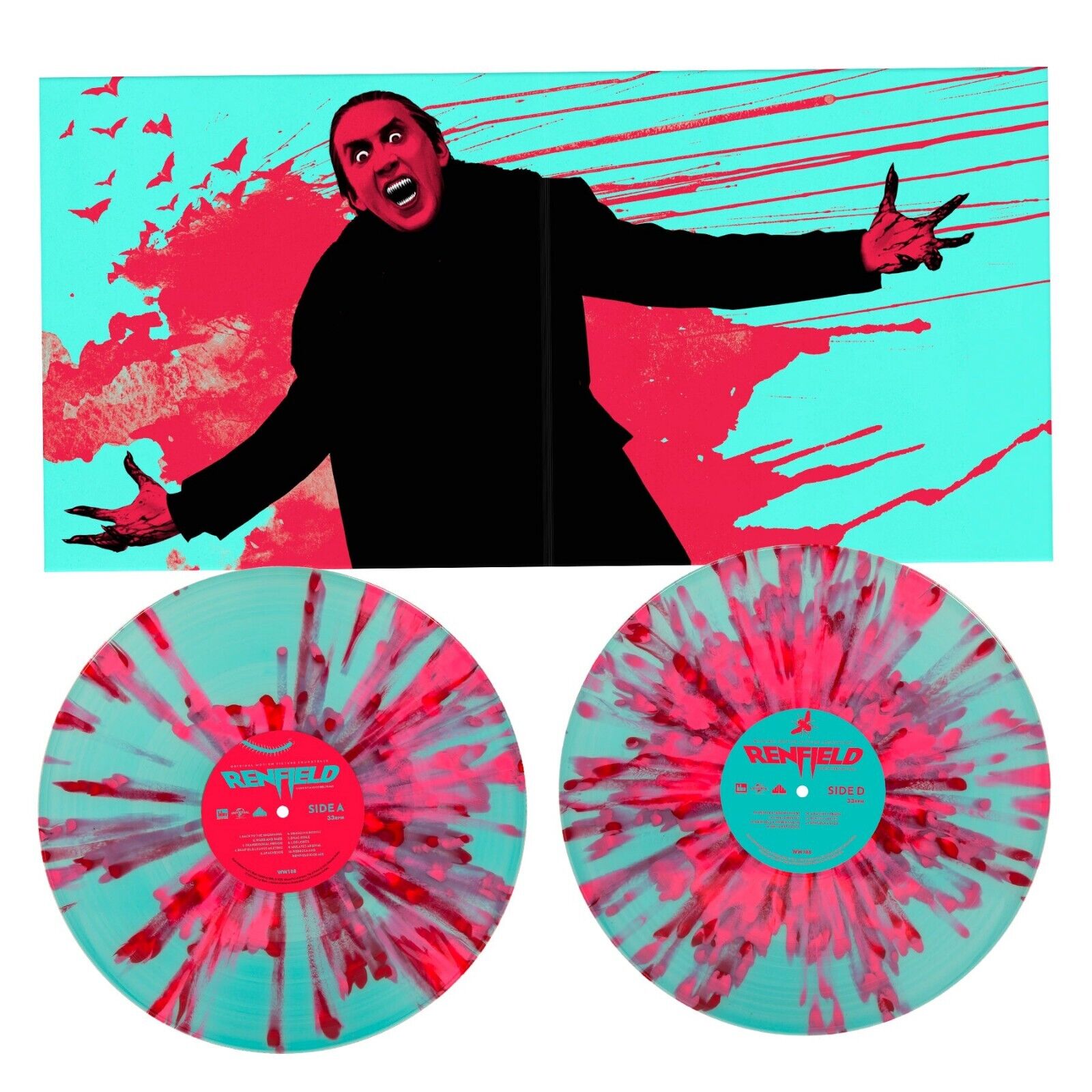 Renfield Soundtrack Dracula Flesh & Blood Colored Vinyl Record 2 LP Nicolas Cage