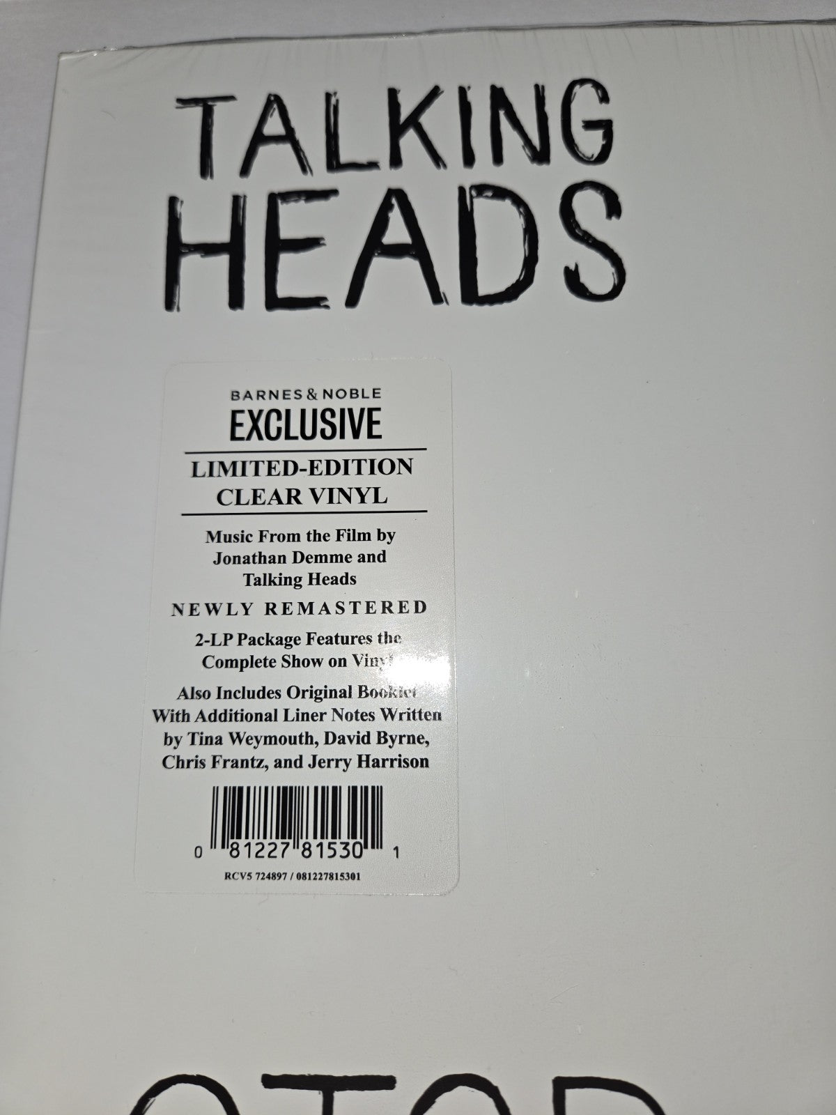Talking Heads Stop Making Sense Deluxe Edition Clear 2LP Vinyl 12" Album