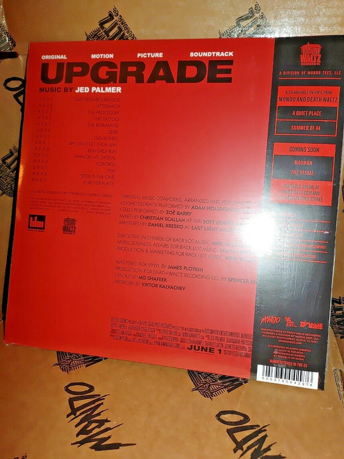 UPGRADE SOUNDTRACK - MONDO OST Red+Blue Color Vinyl Record 180G LP Sci-fi Score