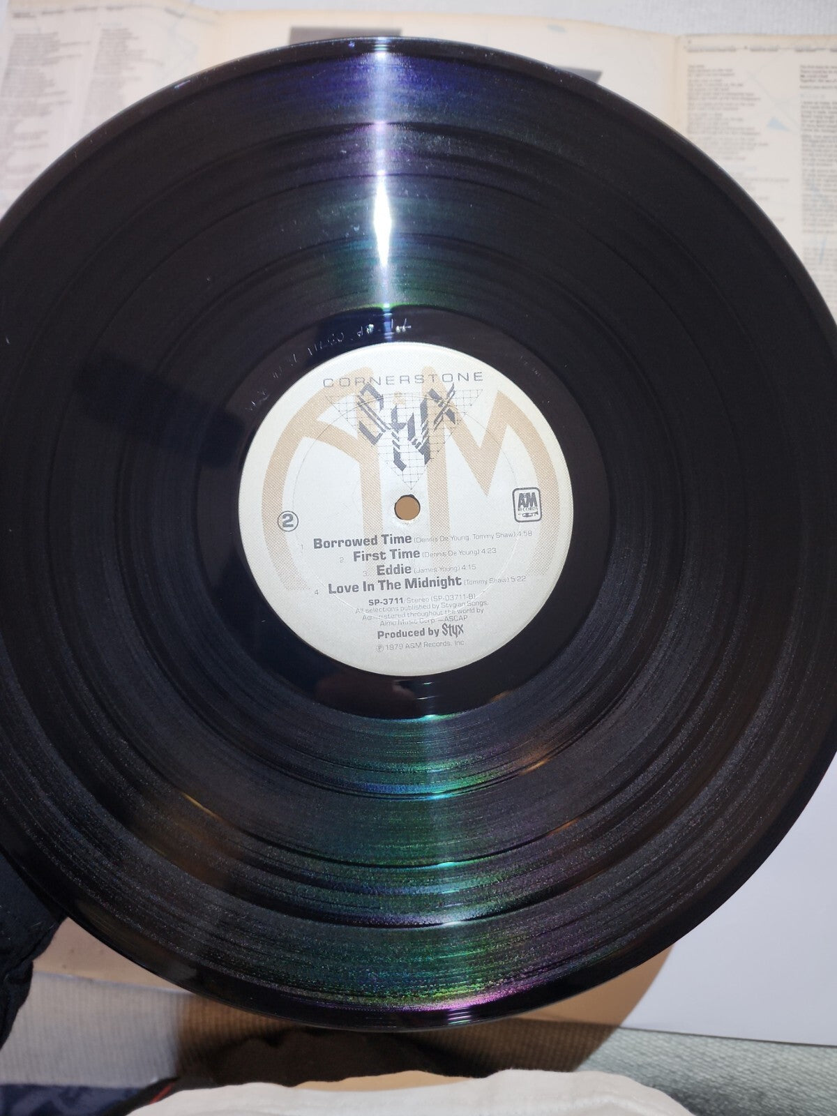 STYX CORNERSTONE Vinyl LP SP-3711, A&M Records, 1979 80's Prog Rock Glam
