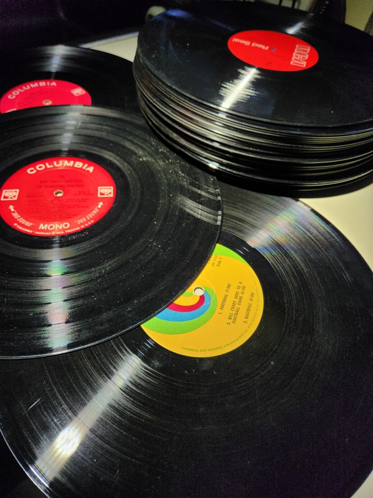 Lot of (25) 12" Random Used Vinyl Record WITHOUT Jackets For Crafting Art LPs