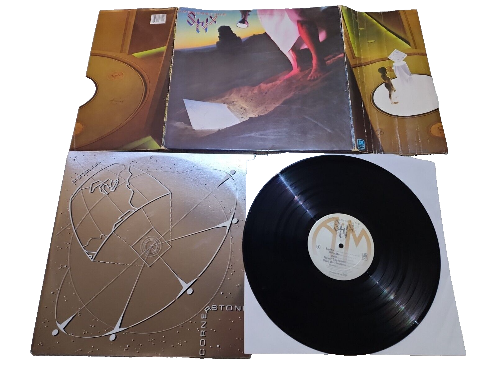 STYX CORNERSTONE Vinyl LP SP-3711, A&M Records, 1979 80's Prog Rock Glam