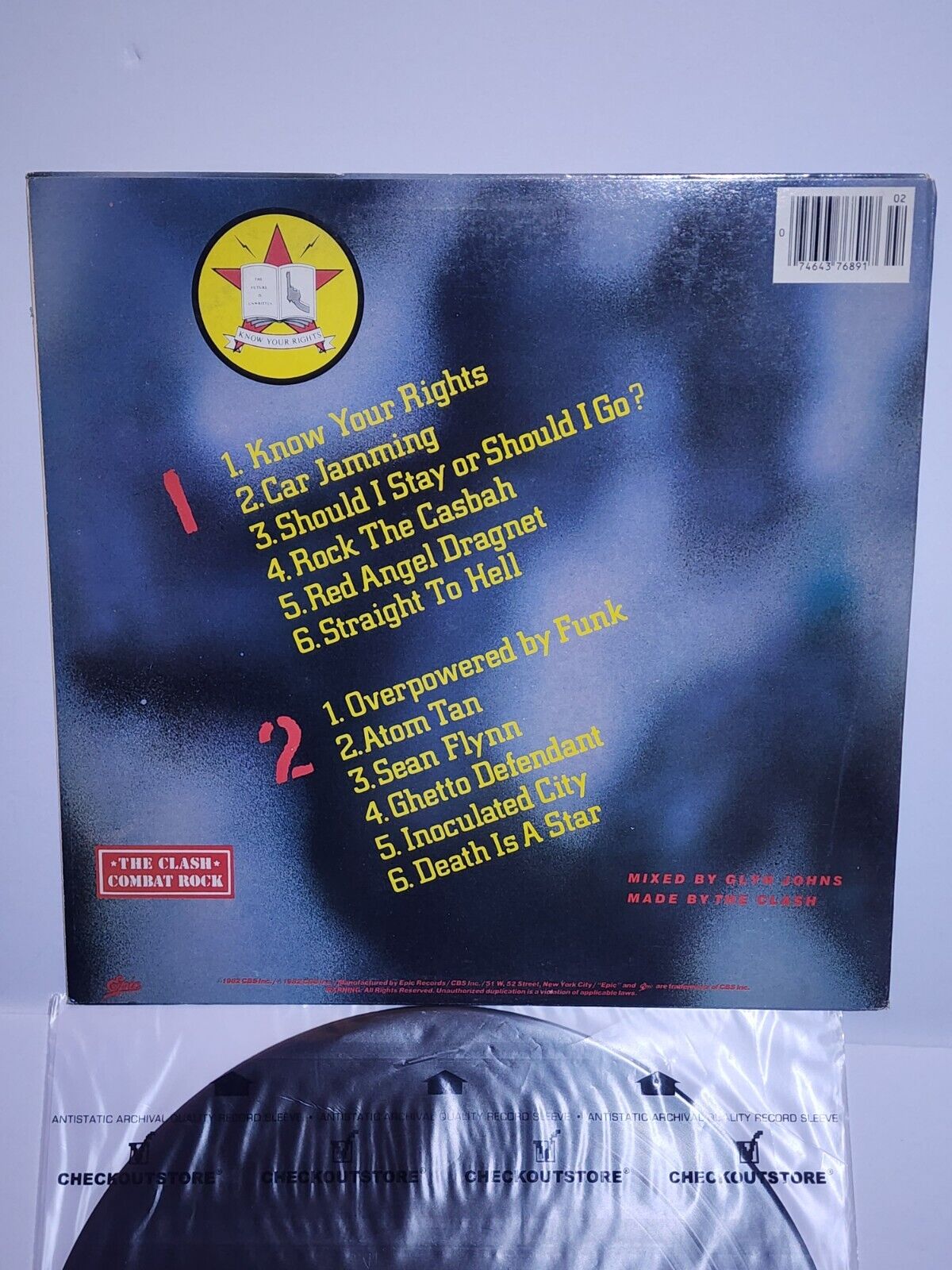 The Clash Combat Rock LP Vintage Vinyl Record (Original 1982 Press) Epic FE37689