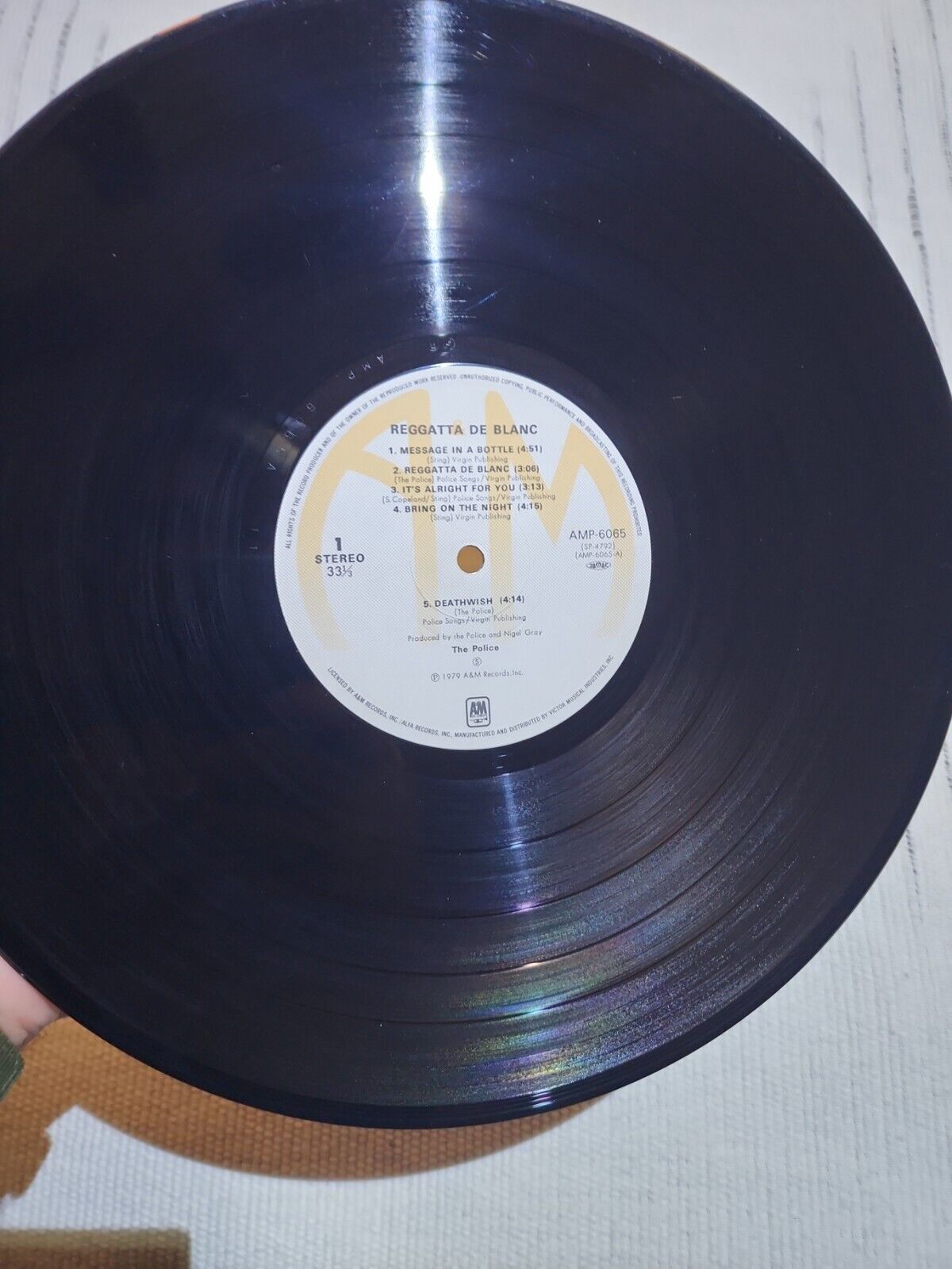 POLICE "Regatta De Blanc" AMP-6065 JAPAN Original Press OBI & Lyric Insert LP