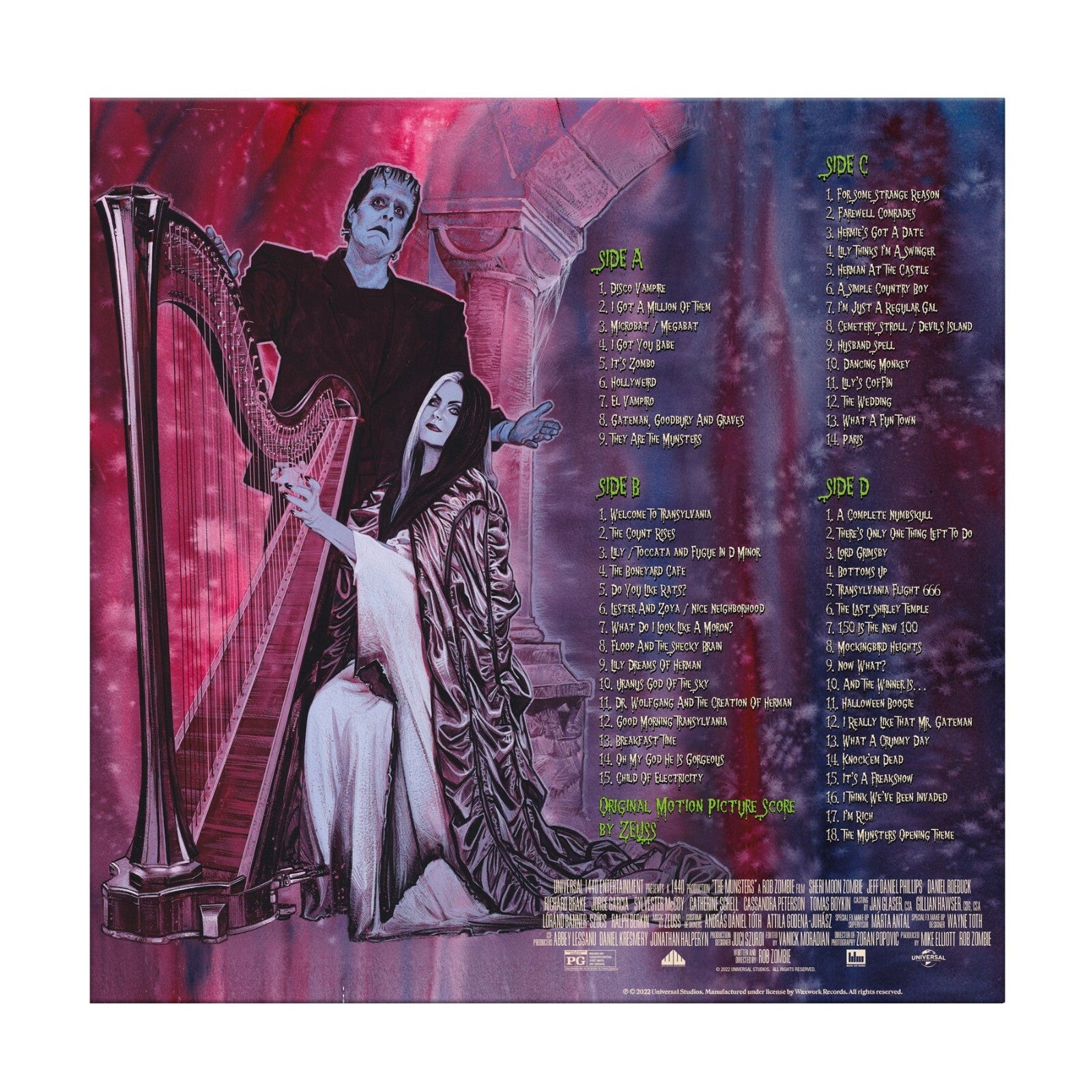 THE MUNSTERS - Soundtrack Rob Zombie Limited 1st Press 180G 2 LP COLOR VINYL OST