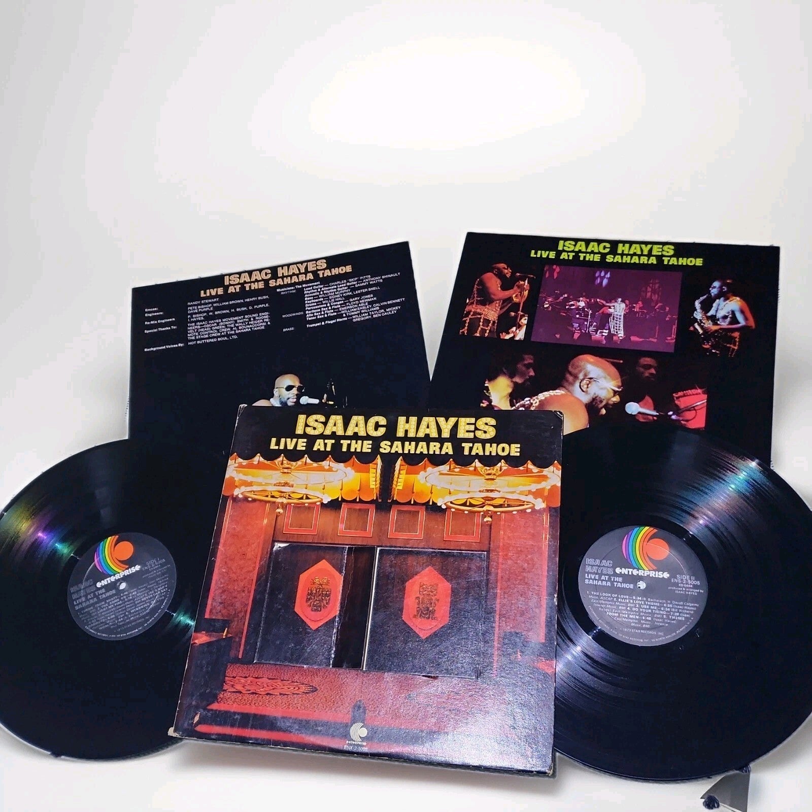 ISAAC HAYES LIVE AT THE SAHARA TAHOE 2x VINYL DOUBLE LP W/ SHAFT ENX-2-5005 VG+