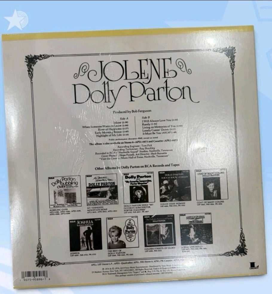Dolly Parton - Jolene Vinyl Brand New 2019 Sealed I Will Always Love You