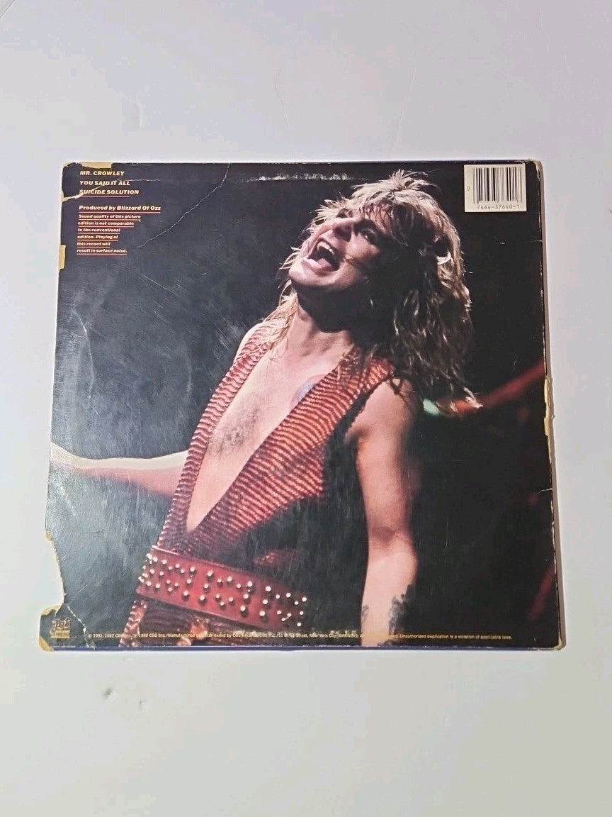 OZZY OSBOURNE LIVE MR.CROWLEY Picture Disc Vinyl Record EP RARE PROMO 81 Sabbath