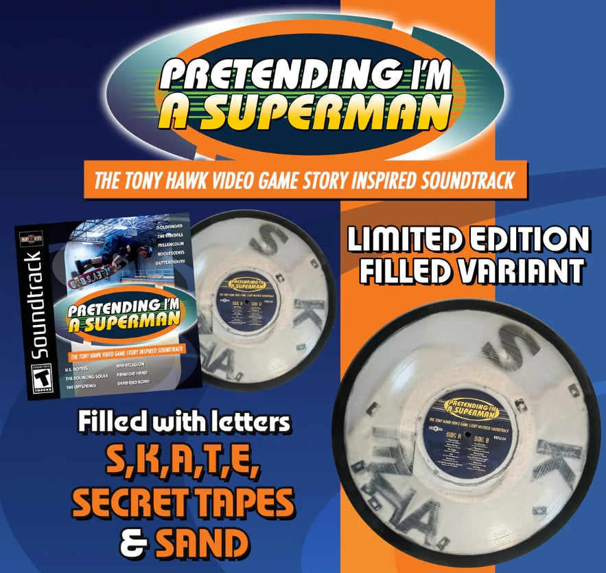 PRETENDING I'M SUPERMAN Tony Hawk Pro Skater 1 2 3 Vinyl Soundtrack LP SAND FILLED