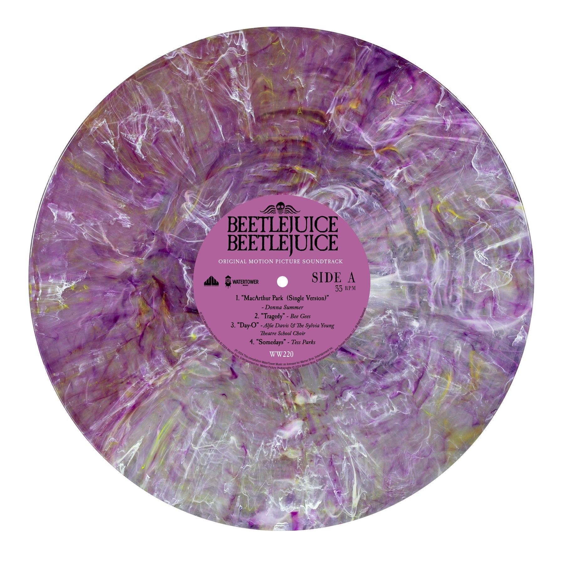 Beetlejuice Beetlejuice Soundtrack 2x PURPLE GREEN VINYL & Art Print Poster NEW!