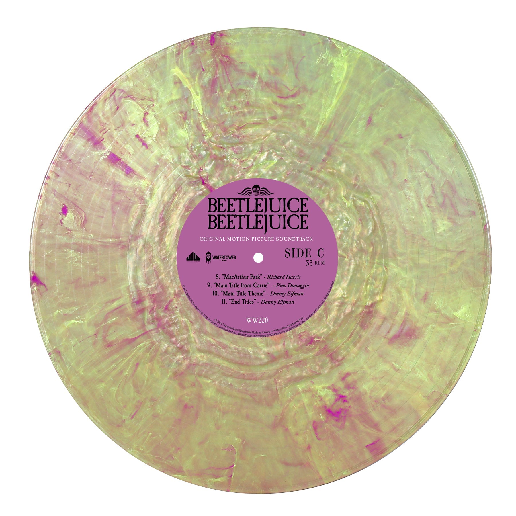 Beetlejuice Beetlejuice Soundtrack 2x PURPLE GREEN VINYL & Art Print Poster NEW!
