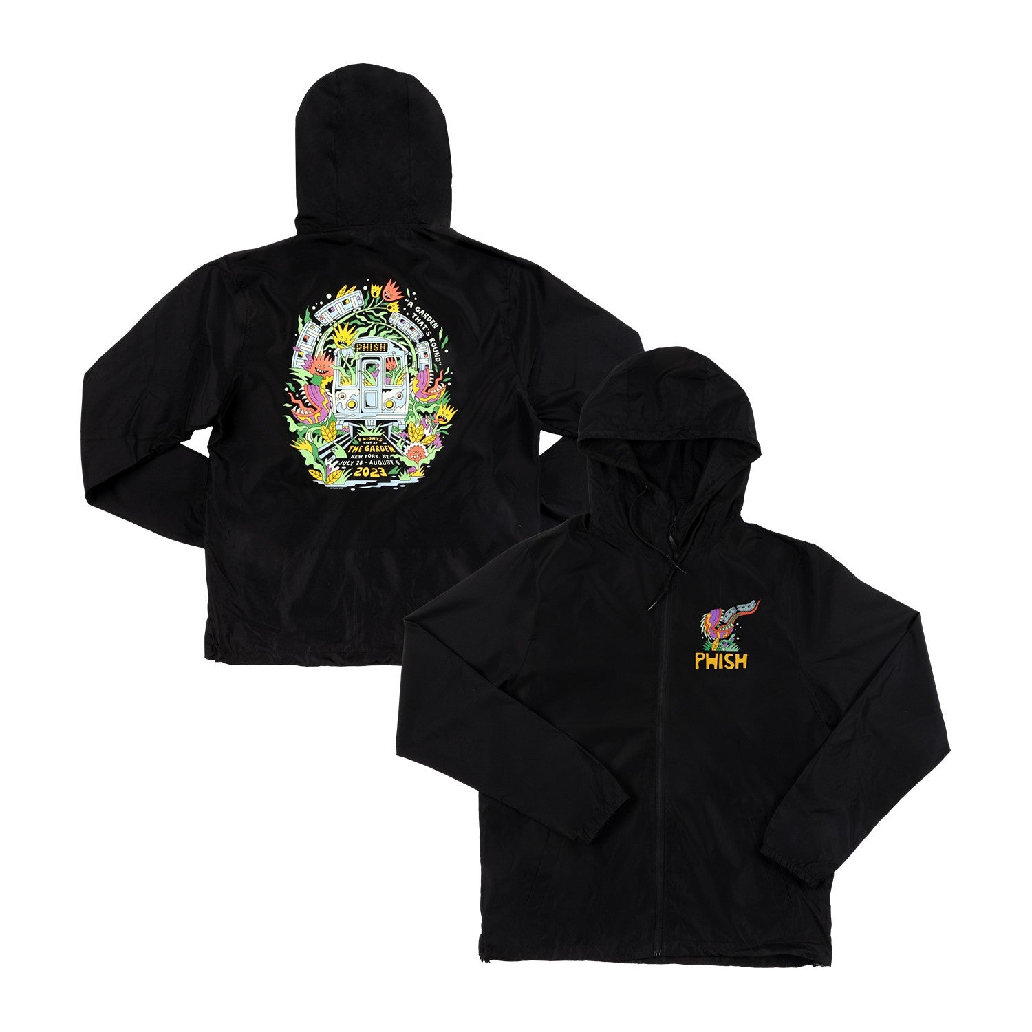 Phish Band Black Windbreaker LIVE AT THE GARDEN NEW YORK NY 2023 Large L NEW