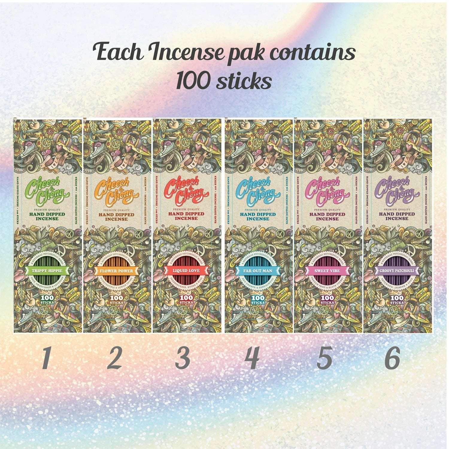 Cheech and Chong Premium Natural Incense Sticks 100CT Relaxation / Stress Relief