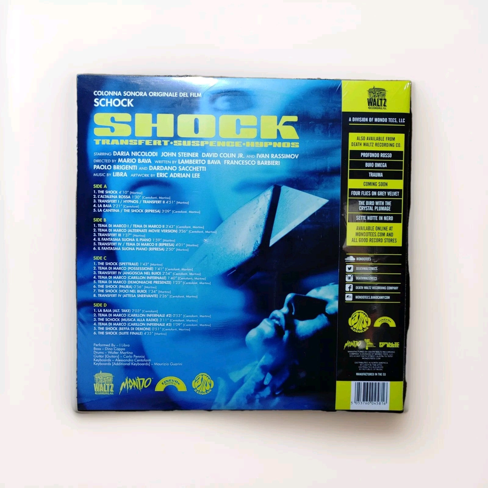 SHOCK Original Motion Picture Score Soundtrack 180G 2 LP Mondo Horror Libra OST