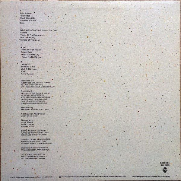 Fleetwood Mac Tusk 2 LP Clear Blue Vinyl 1979 Double Album Rock Pop SARA ANGEL