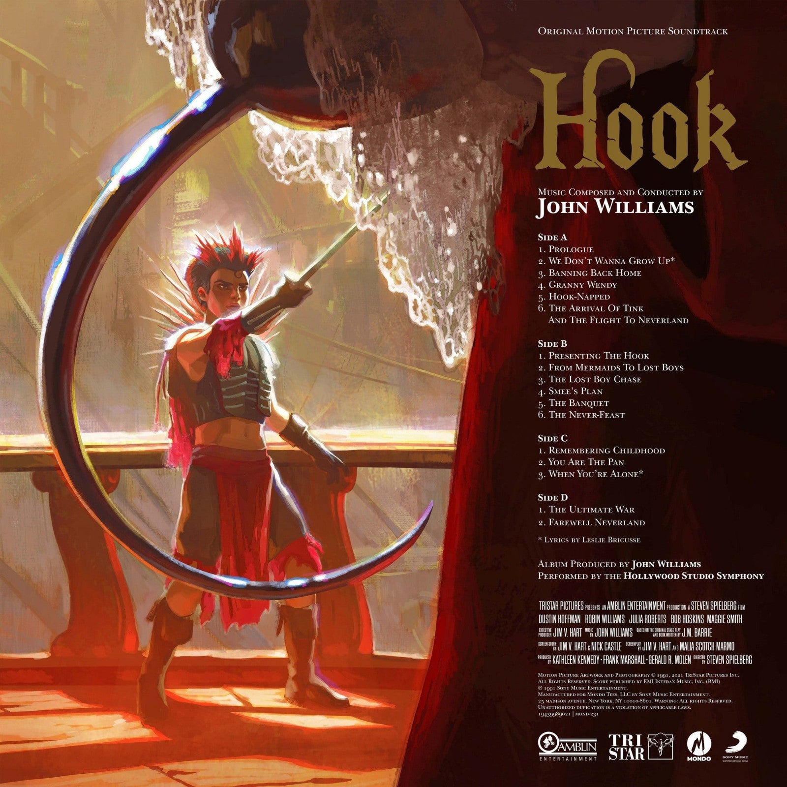 HOOK 30TH ANNIVERSARY ORIGINAL MOVIE SOUNDTRACK SCORE LP VINYL STEVEN SPIELBERG