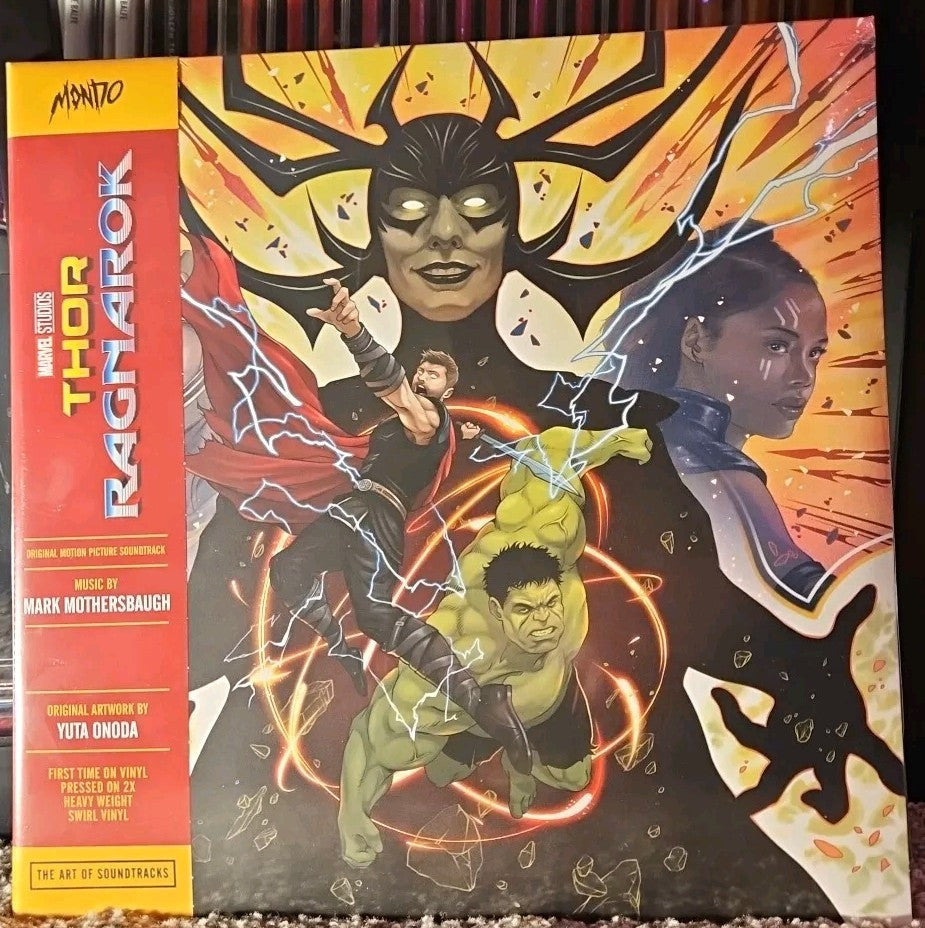 THOR RAGNAROK Marvel Soundtrack 2 LP Record on Neon Swirl Color Vinyl MONDO NEW